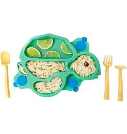 Constructive Eating Turtle Plate and Utensils Set
