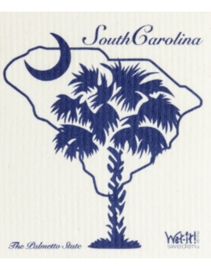 Wet-It Swedish Dish Cloth South Carolina Palmetto with "South Carolina" disc