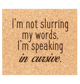 Ellembee Cork Coaster, Not Slurring Cursive