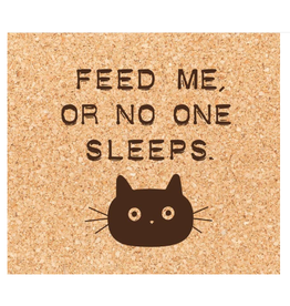 Ellembee Cork Coaster, Cat, Feed Me