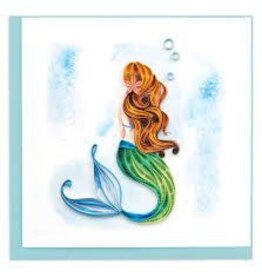 Quilling Card Greeting Card, Quill - Everyday, Mermaid with Shell in Hair, 6x6