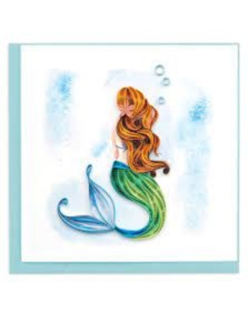 Quilling Card Greeting Card, Quill - Everyday, Mermaid with Shell in Hair, 6x6