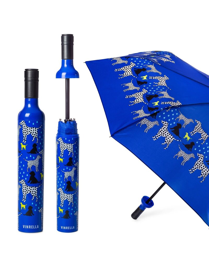 Vinrella Wine Bottle Umbrella - Spot On Dog-blue