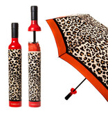 Vinrella Wine Bottle Umbrella - Leopard-red