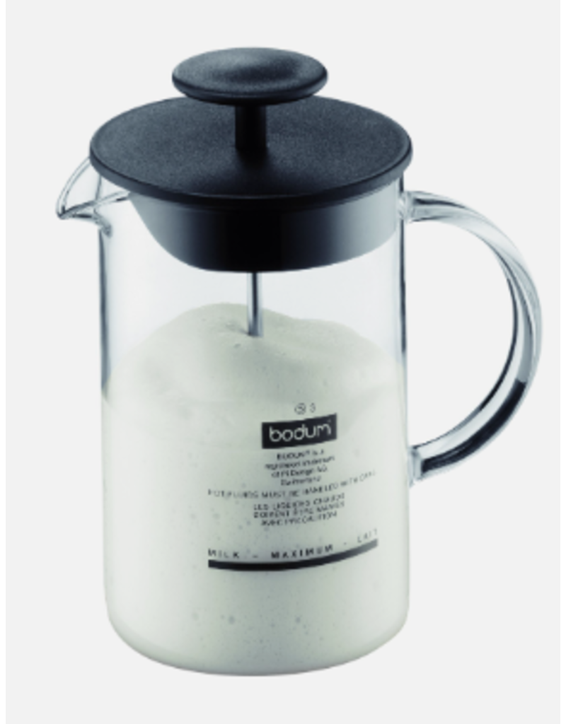 Bodum Latteo Manual Milk Frother With Handle, Glass, 8oz