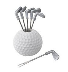 Supreme Housewares Golf Ball Cocktail Picks with Holder, 6-Piece