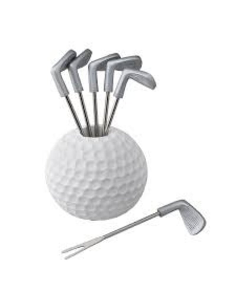 Supreme Housewares Golf Ball Cocktail Picks with Holder, 6-Piece