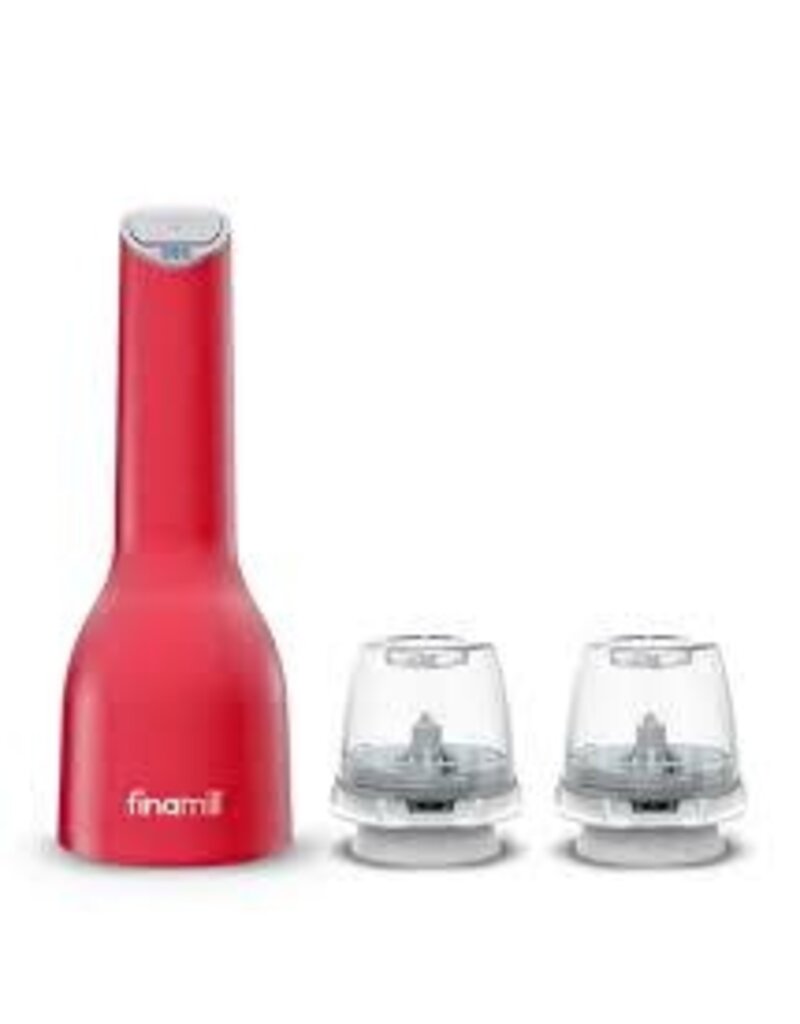 FinaMill Red USB-Chargeable, Pepper & Spice Grinder/Mill, With 2 Pods, Sangria Red