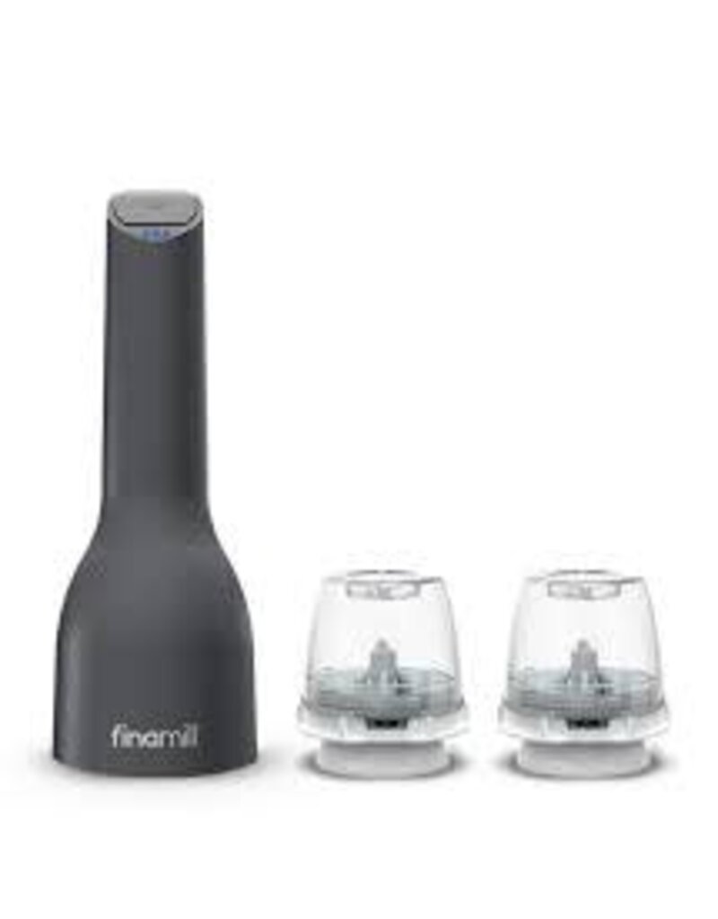 FinaMill Black USB-Chargeable, Pepper & Spice Grinder/Mill, With 2 Pods, Midnight Black