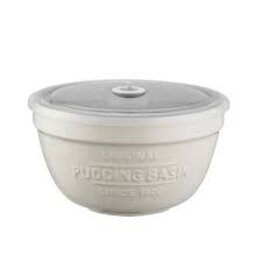 Mason Cash Ceramic All-Purpose Pudding Bowl With Lid 16", CREAM-micr and dish safe