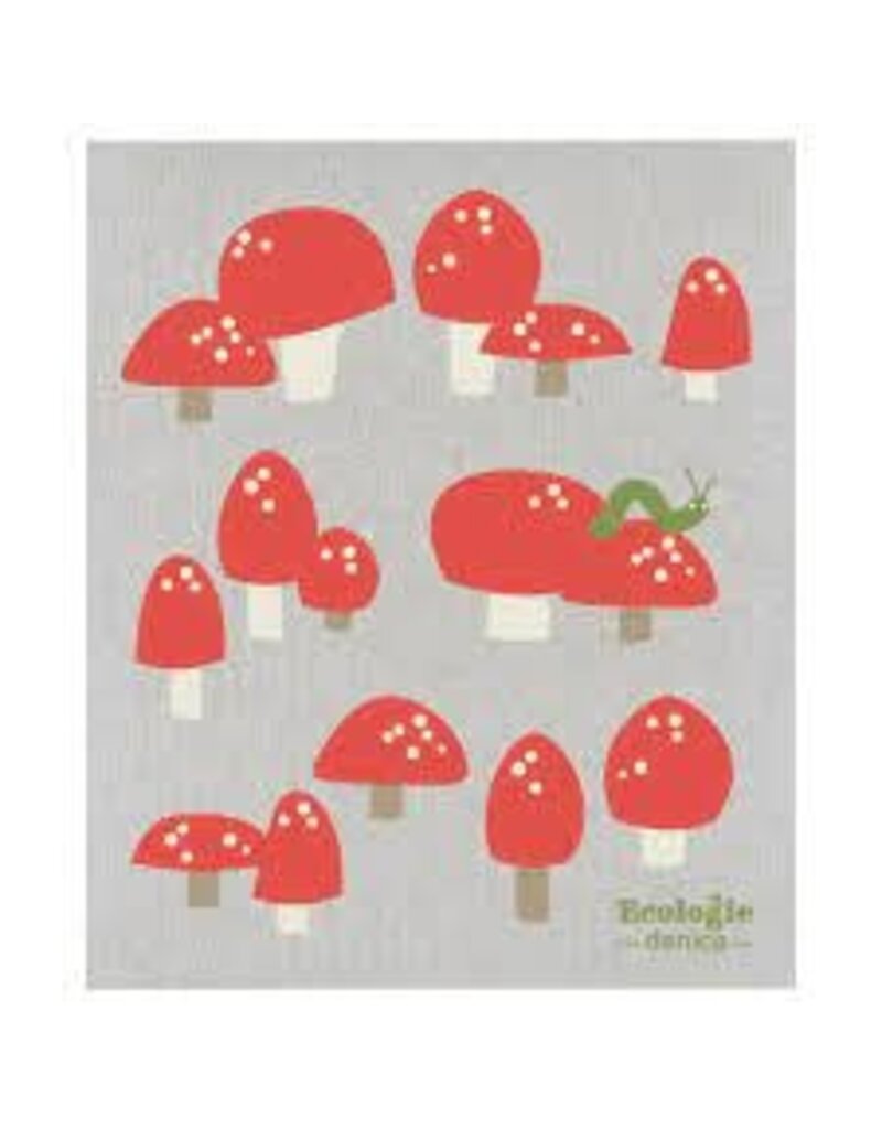 Now Designs Swedish Dish Cloth Totally Toadstools, gray now