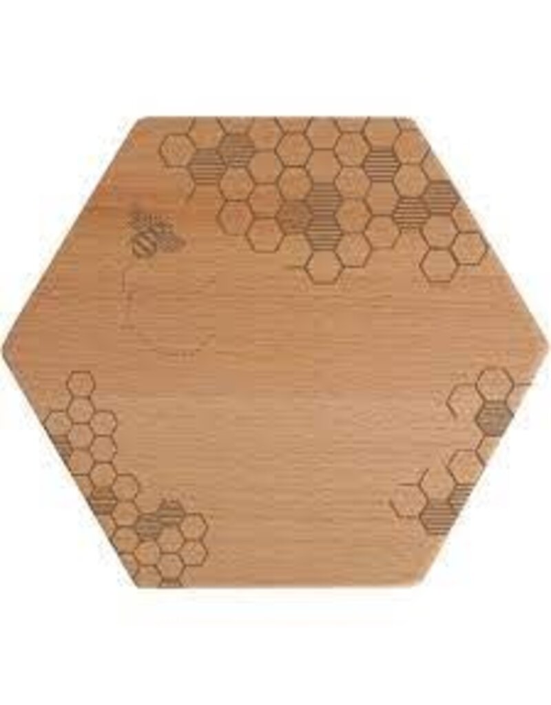 Talisman Honey Bee Cheese Board, 7" Hexagon
