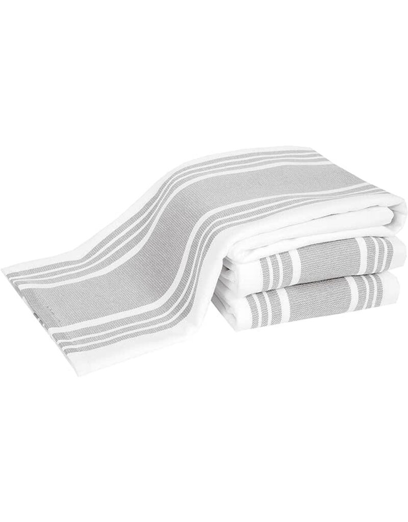 All Clad Striped Reversible Kitchen Towel, Flat & Terry, Titanium