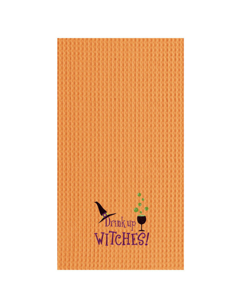 C and F Home Halloween Towel, Drink Up Witches, waffle weave