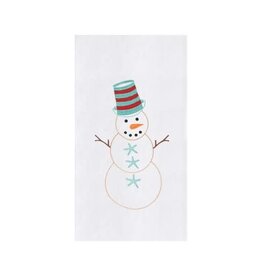 C and F Home Holiday Dish Towel, Coastal Snowman, floursack