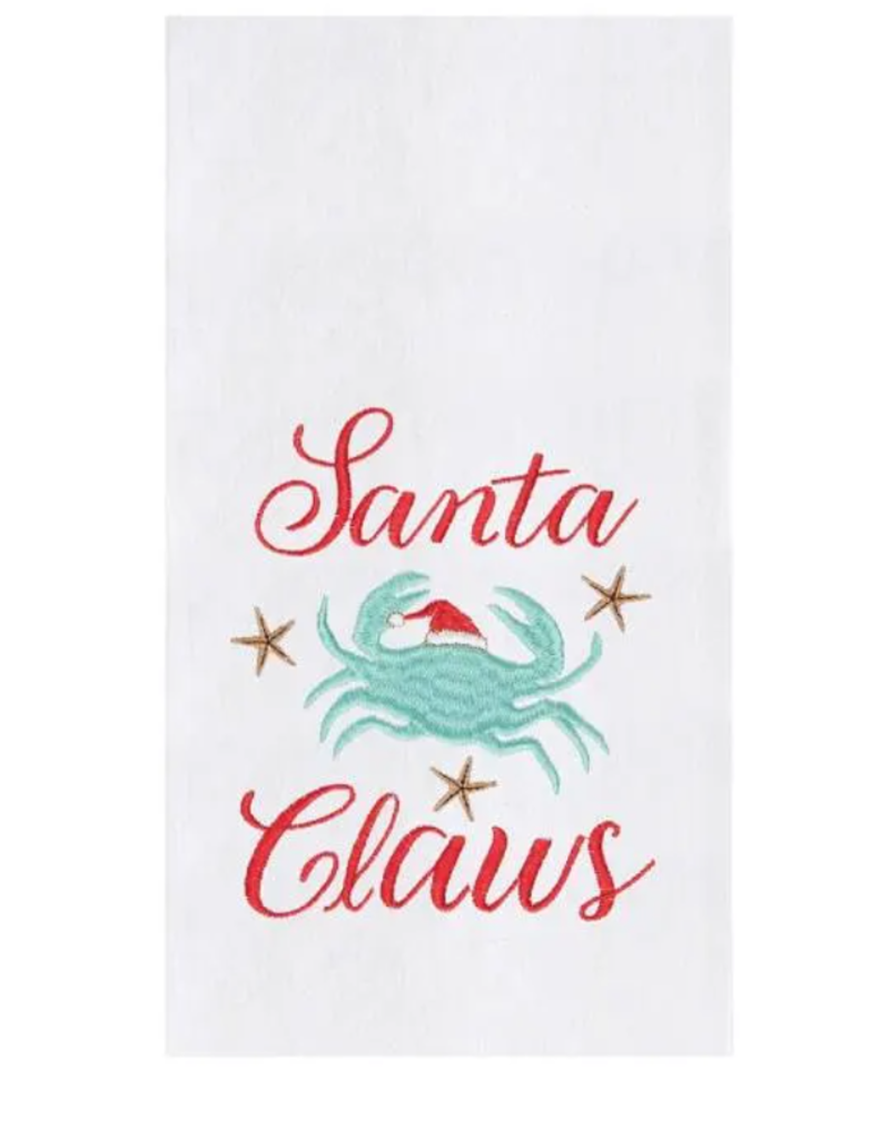 C and F Home Holiday Dish Towel, Santa Claws, Crab floursack