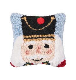 C and F Home Holiday Pillow, Nutcracker, hooked 8x8