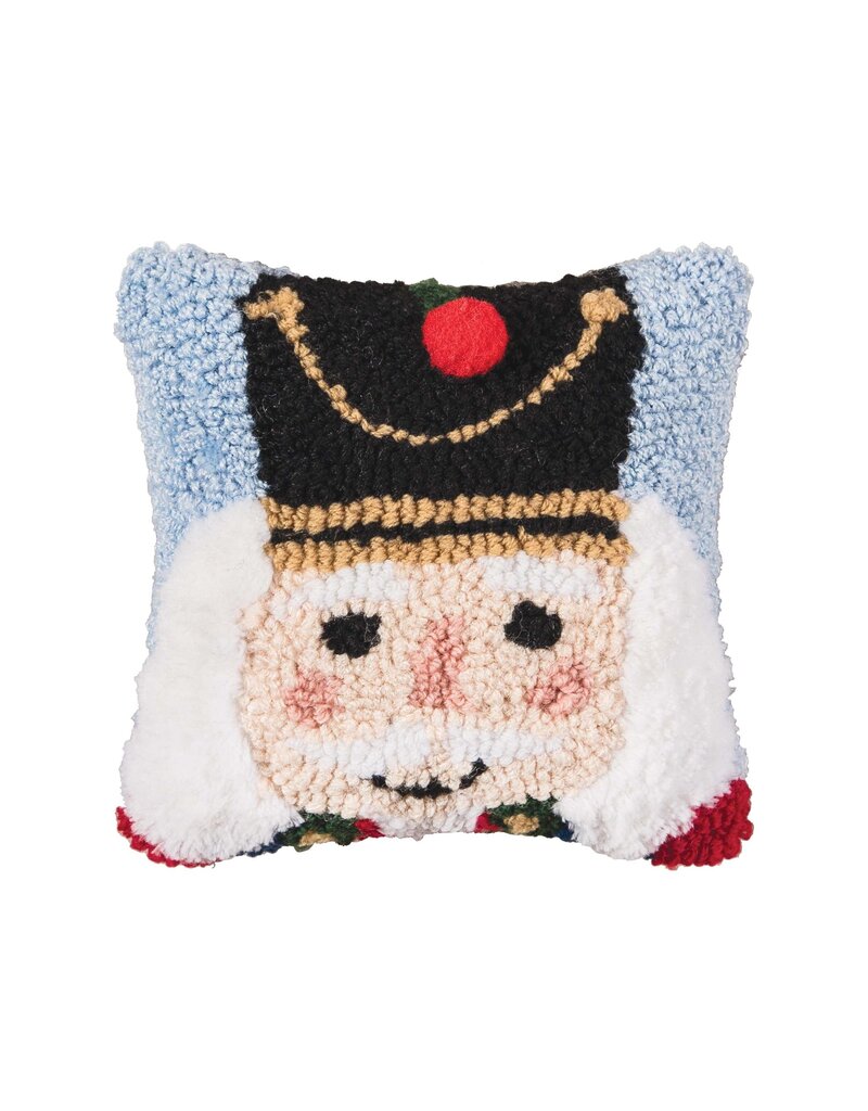 C and F Home Holiday Pillow, Nutcracker, hooked 8x8