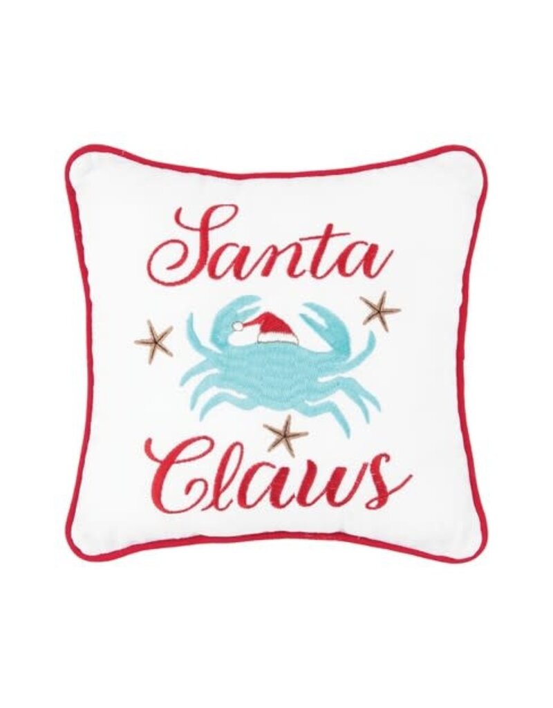 C and F Home Holiday Pillow, Santa Claws, Crab 10x10