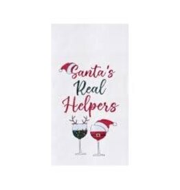 C and F Home Holiday Dish Towel Santa's Real Helpers, floursack