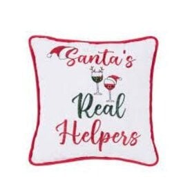 C and F Home Holiday Pillow, Santa's Real Helpers
