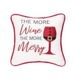 C and F Home Holiday Pillow, More Wine More Merry