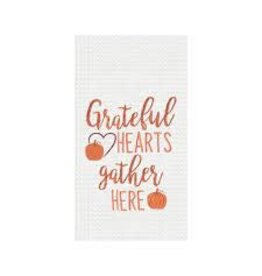 C and F Home Fall Towel, Grateful Hearts Gather, waffle weave