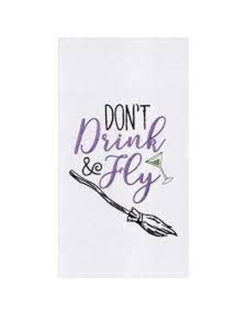 C and F Home Halloween Towel, Don't Drink & Fly, floursack