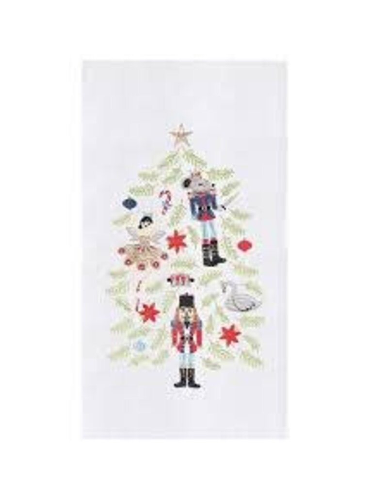 C and F Home Holiday Dish Towel, Nutcracker Christmas Tree, floursack