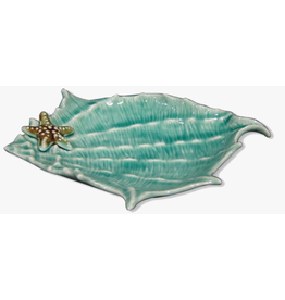 8.5" Turquoise Shell and Starfish Platter DISC