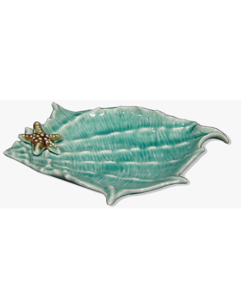 8.5" Turquoise Shell and Starfish Platter