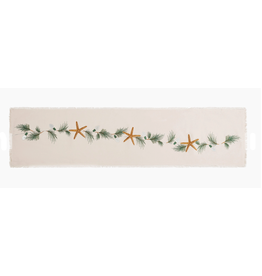 Rightside Design Holiday Embroidered STARFISH Garland Table Runner, 60x13