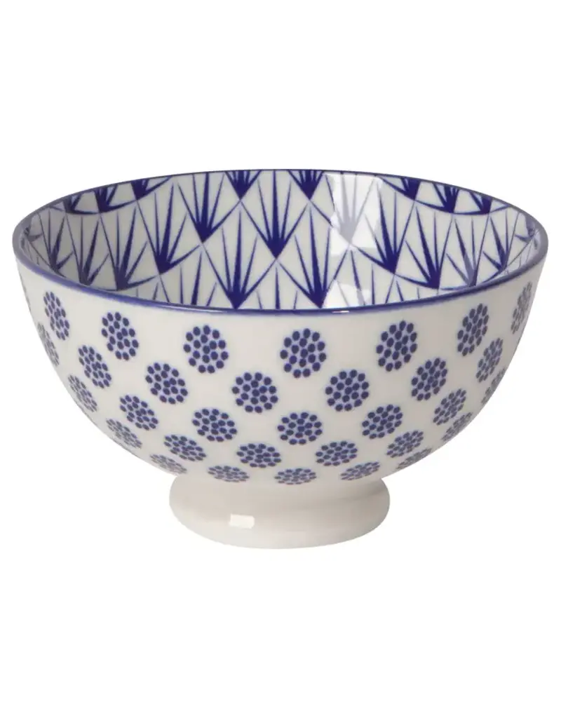 Now Designs Stamped Bowl 4" Blue Dots