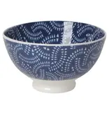 Now Designs Stamped Bowl 4" Indigo Geo