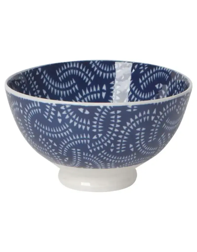 Now Designs Stamped Bowl 4" Indigo Geo