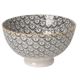 Now Designs Stamped Bowl 4" Black Dotted Scallop