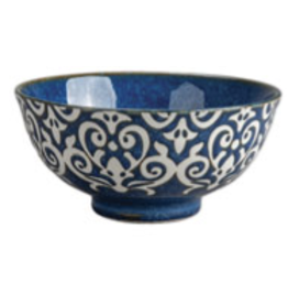 BIA Cordon Bleu Arabella Natural Stamp Bowl, 4.75" DARK BLUE