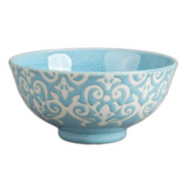 BIA Cordon Bleu Arabella Natural Stamp Bowl, 4.75" -natural- LIGHT BLUE disc