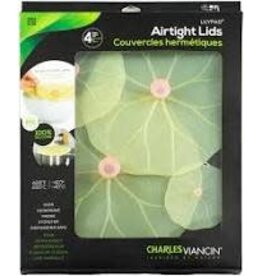 Charles Viancin Lilypad Silicone Suction Bowl Covers, Silicone Set of 4 cir disc
