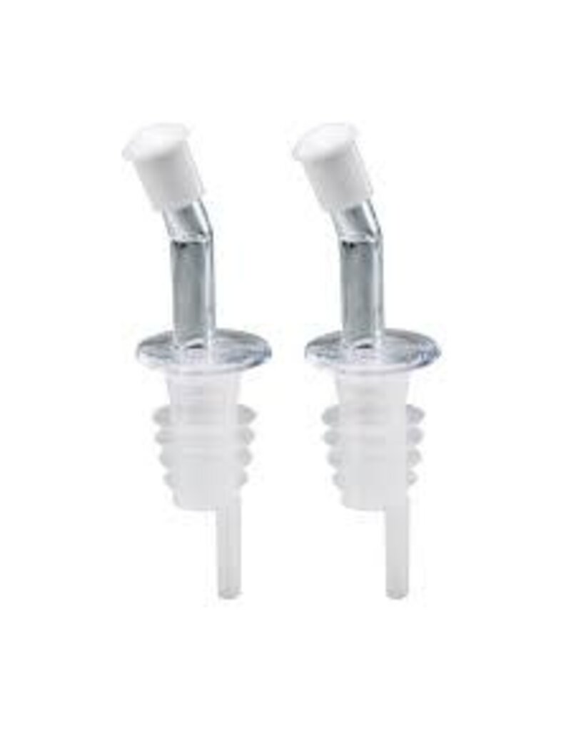 Harold Imports Drip-Free Bottle Stoppers/Pourers, Plastic With Cover, Set of 2