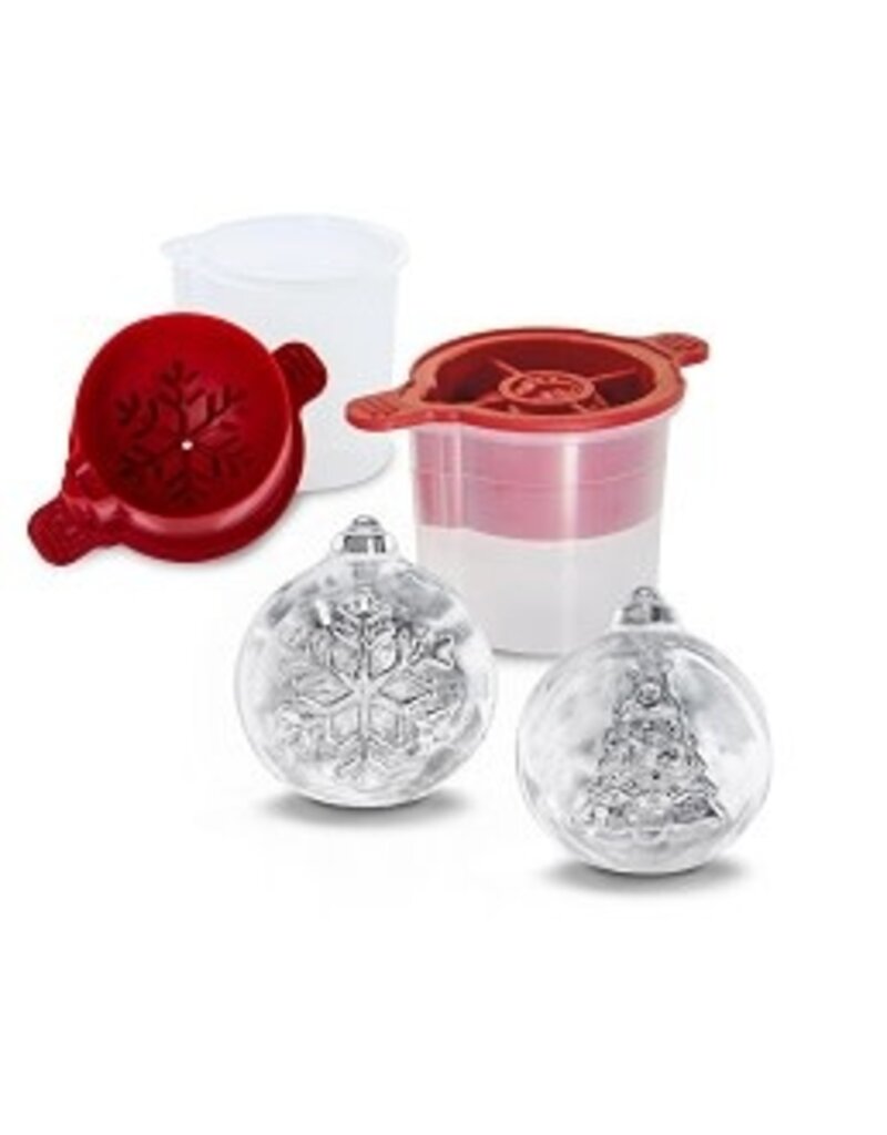 Tovolo Holiday Ornament Ice Cubes, Tree and Snowflake, Set of 2