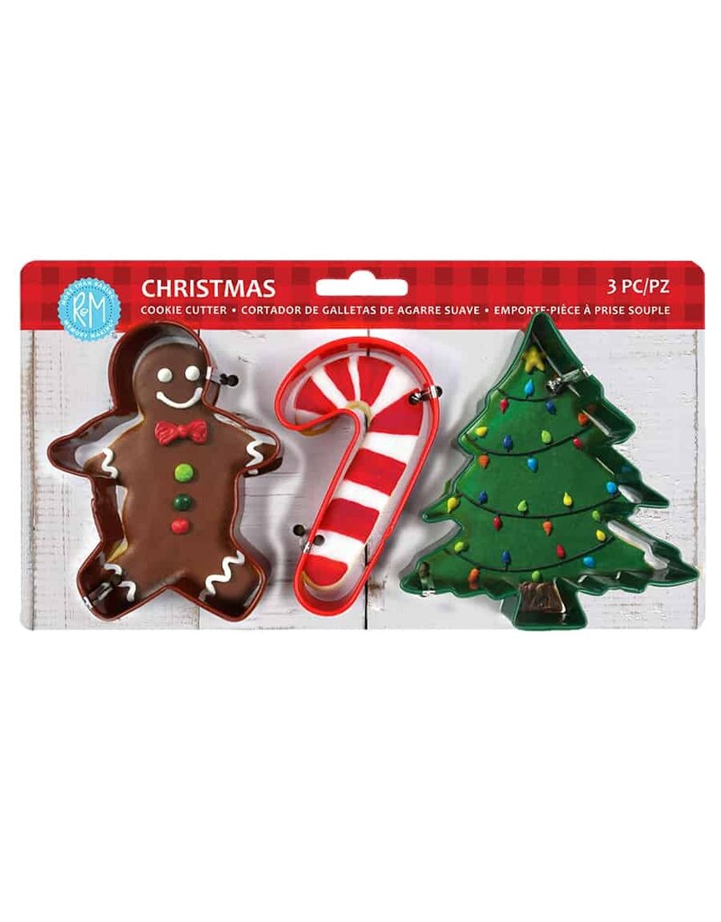 R&M International Holiday Cookie Cutters, 3pc Color Set, rm