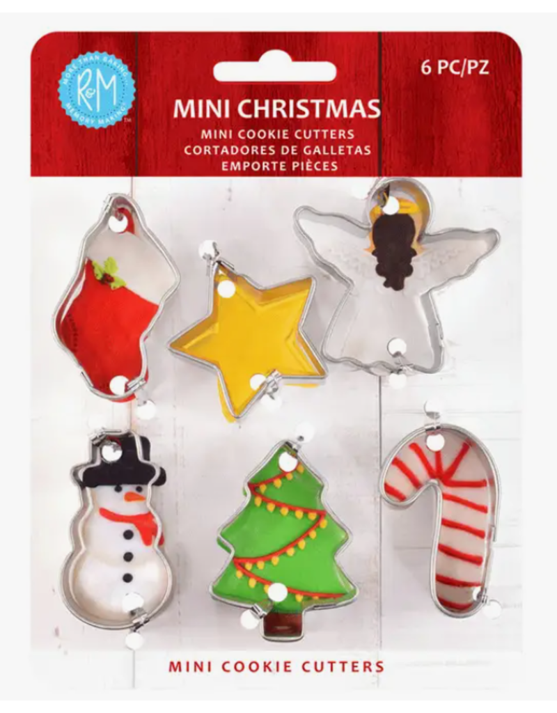 R&M International Holiday MINI CHRISTMAS COOKIE CUTTERS 6 PC SET