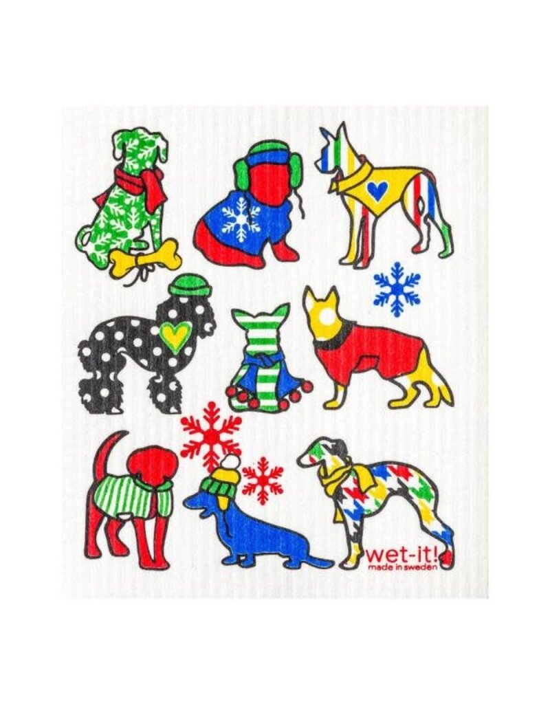 Wet-It Holiday Swedish Dish Cloth Winter Cold Dogs