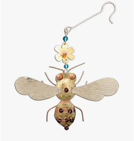 Pilgrim Imports Ornament, Honey Bee, Nickel-Copper-Brass disc