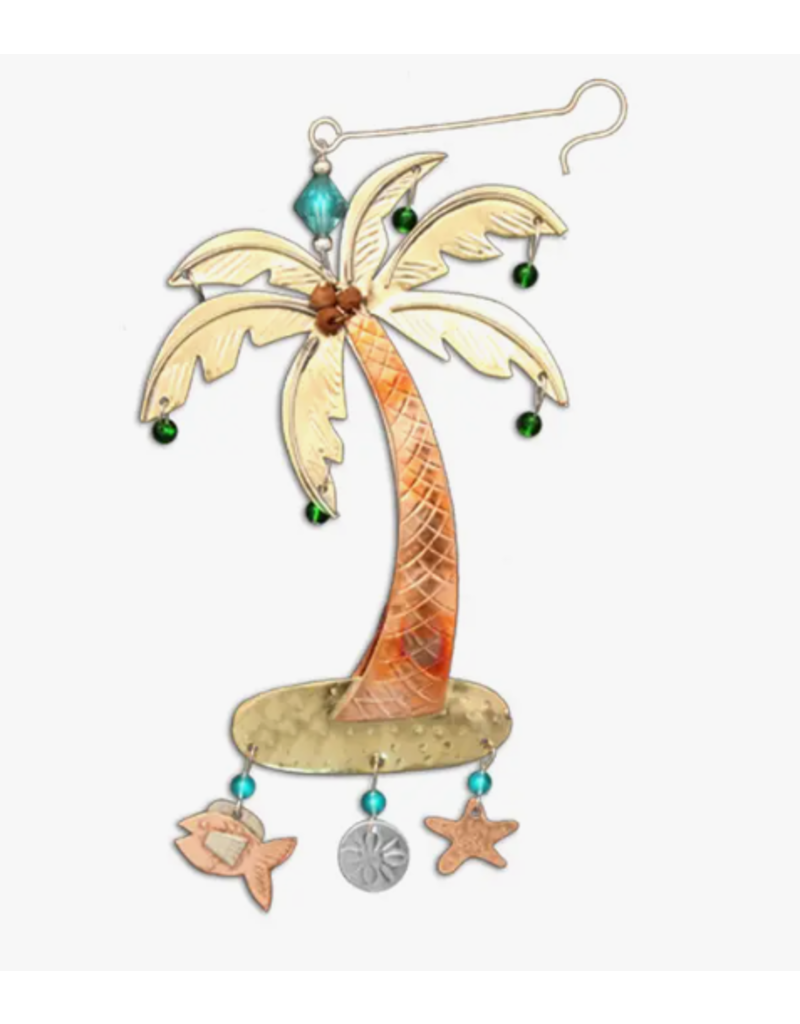 Pilgrim Imports Ornament, Palm With Shells and Fish, Nickel-Copper-Brass