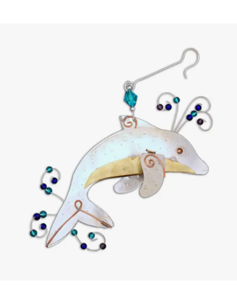 Pilgrim Imports Ornament, Dolphin, Nickel-Copper-Brass