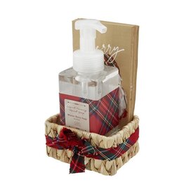 Mudpie Holiday Hand Soap & Guest Towel Gift Set, Tartan & "Merry"