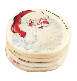 Mudpie Holiday Vintage Santa Coasters, Set of 4