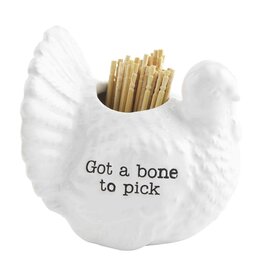 Mudpie Fall Toothpick Holder Set, Turkey Bone to Pick